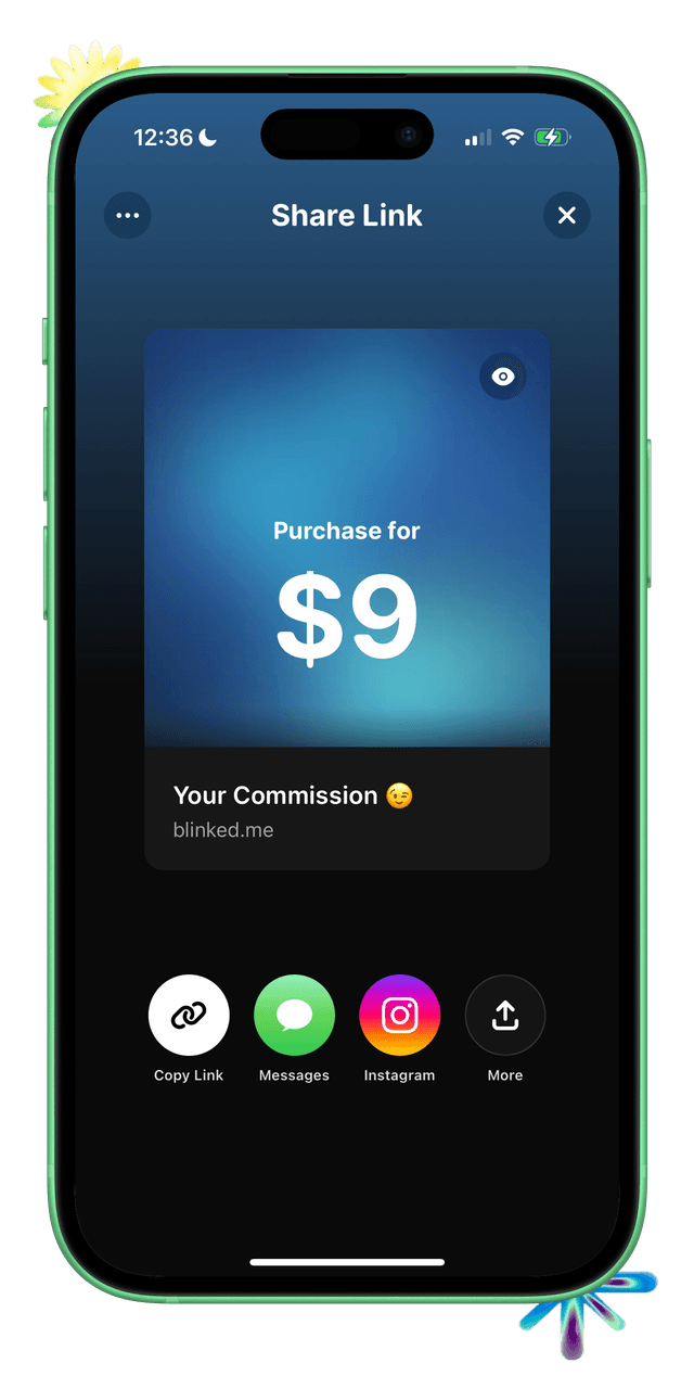 Blinked wallet screen